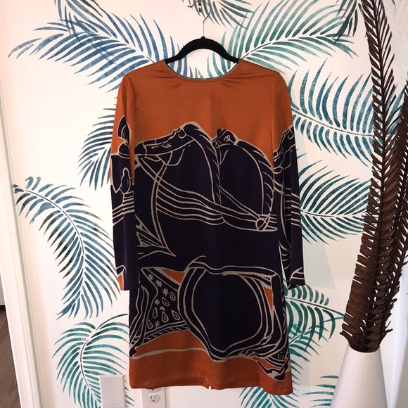 Tory Burch Dresses & Skirts - Tory Burch trocadero dress horse print 12 horses equine orange blue white